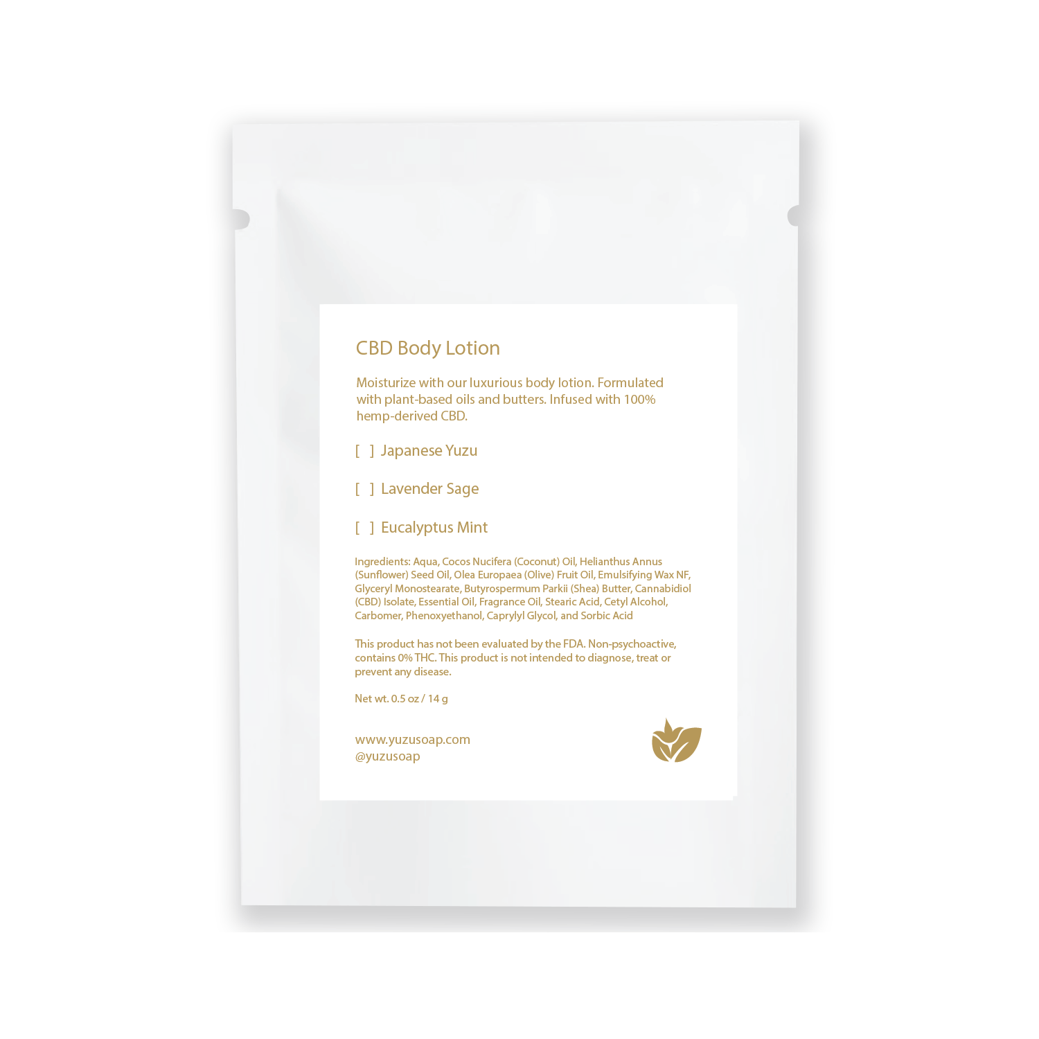 CBD Body Lotion Sample Packet 01