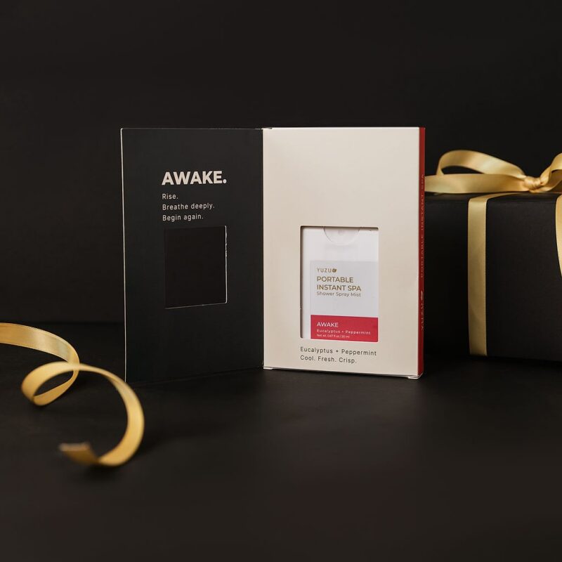yuzu shower steamer alternative spray gift card awake eucalyptus peppermint